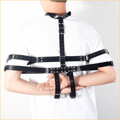 sm皮革手铐臂铐拘束衣