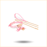 粉色蝴蝶结发光铃铛puppy项圈