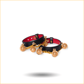 Jiudoujiu原创 真皮铃铛黑红手脚铐