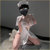 禁欲护士绑带收腰露胸制服