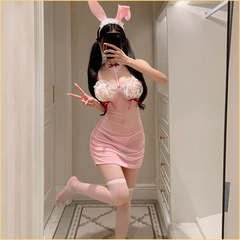 奶系甜兔女郎含钢圈透视套装