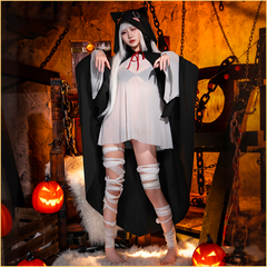 透视幽灵cos套装连帽斗篷