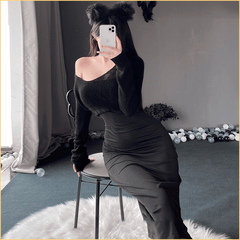 欲女性感交叉绑带后妈裙