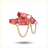 粉红爱心皮质SM手铐