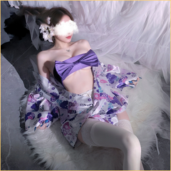 两穿樱花の和服性感露胸调情性趣睡衣