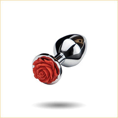 玫瑰花中码金属肛塞