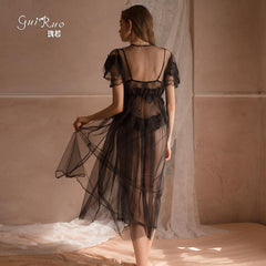 新款网纱宫廷风长款睡衣