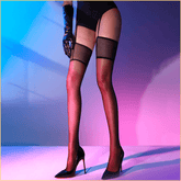 极光系列 网眼吊带一体袜