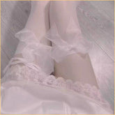 纯欲丝绸蝴蝶结黑白丝袜