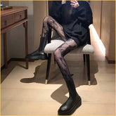 花藤花纹网袜