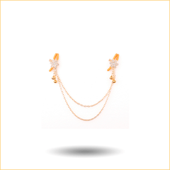 链条铃铛钻石花蕊乳夹