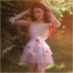 圣诞白纱新娘透视制服