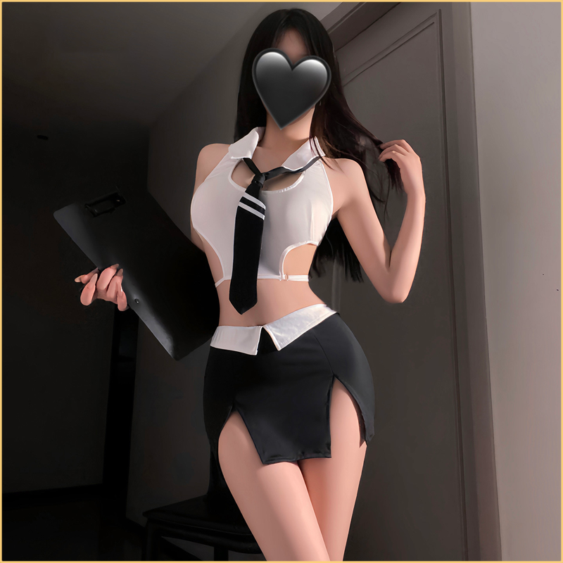 挖空露沟OL小秘套装