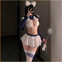 甜美性感学院风制服套装