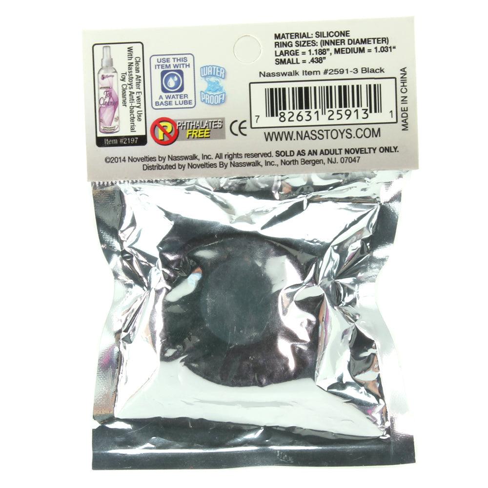 Ram 黑色硅胶阴茎环 三只装