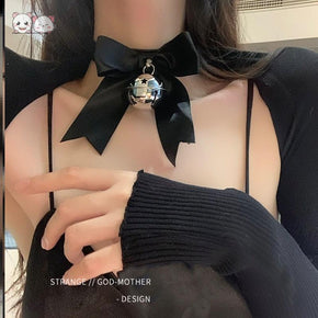 蕾丝花边大铃铛项圈