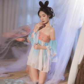 纯欲汉服印花芙蓉抹胸裙