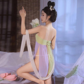 古风春季荷花抹胸汉服